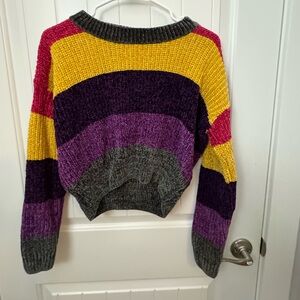 Women's Sweater Size small Pullover Pink Yellow Purple Gray Long Sleeve